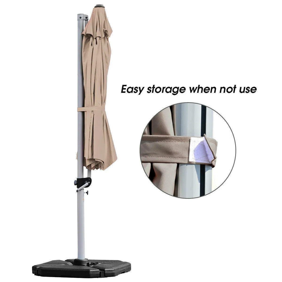 11ft Patio Offset Cantilever Umbrella - Tan
