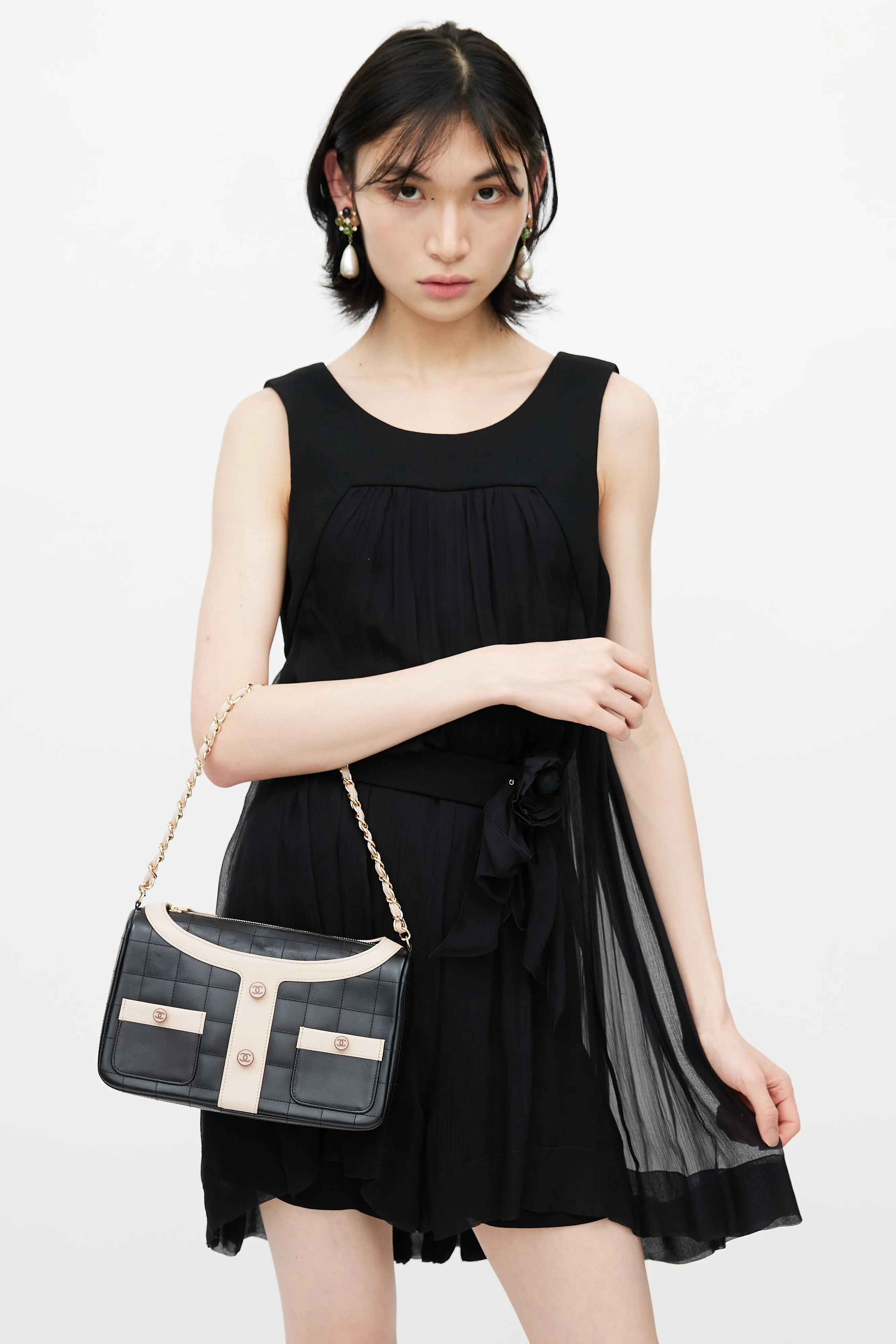 2002 Black & Pink Mademoiselle Chanel Jacket Shoulder Bag
