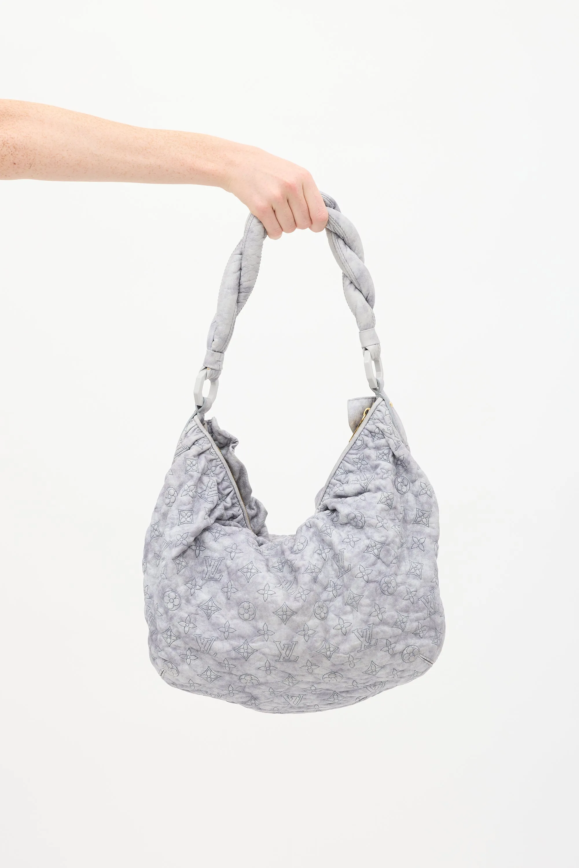 2007 Light Blue Leather Monogram Olympe Nimbus GM Shoulder Bag