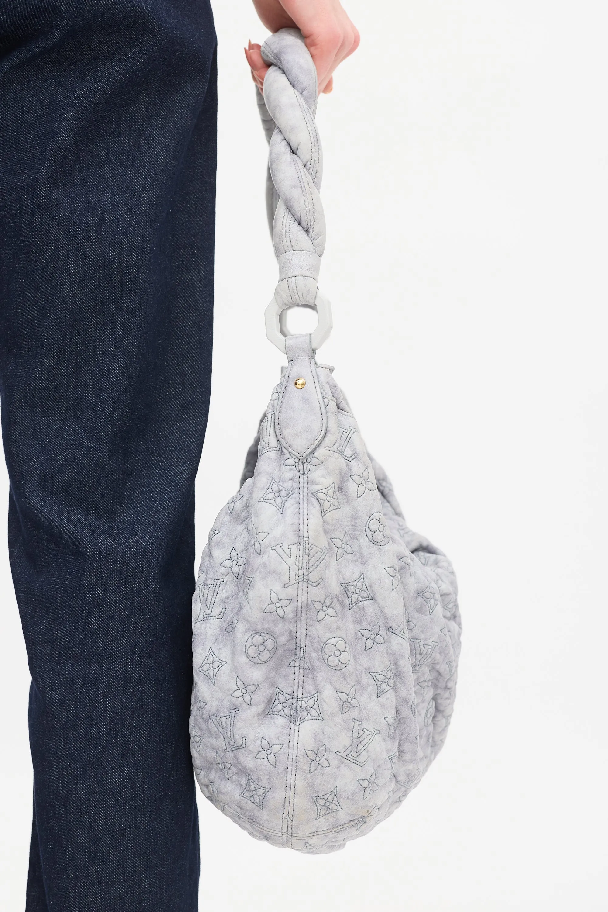 2007 Light Blue Leather Monogram Olympe Nimbus GM Shoulder Bag