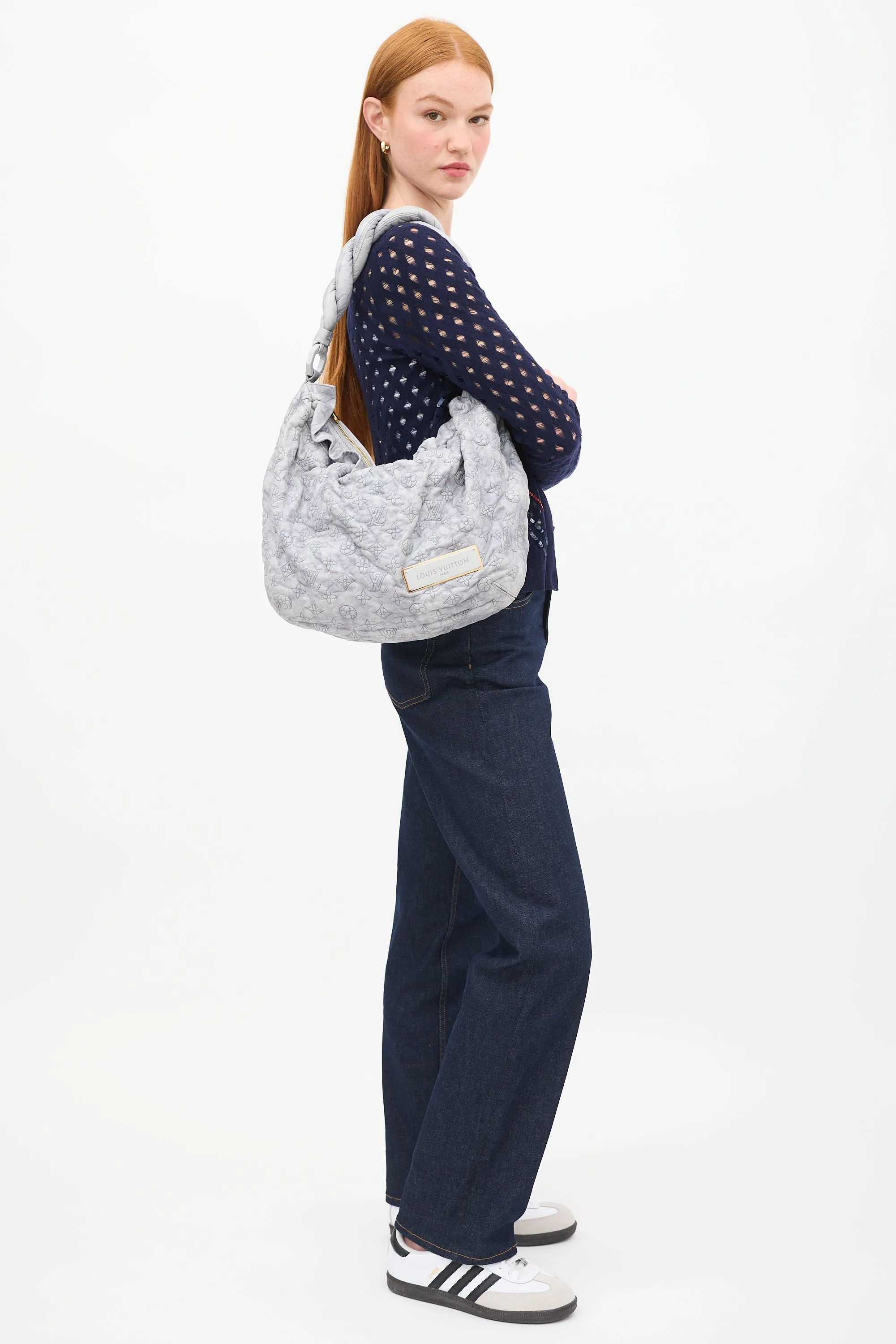 2007 Light Blue Leather Monogram Olympe Nimbus GM Shoulder Bag