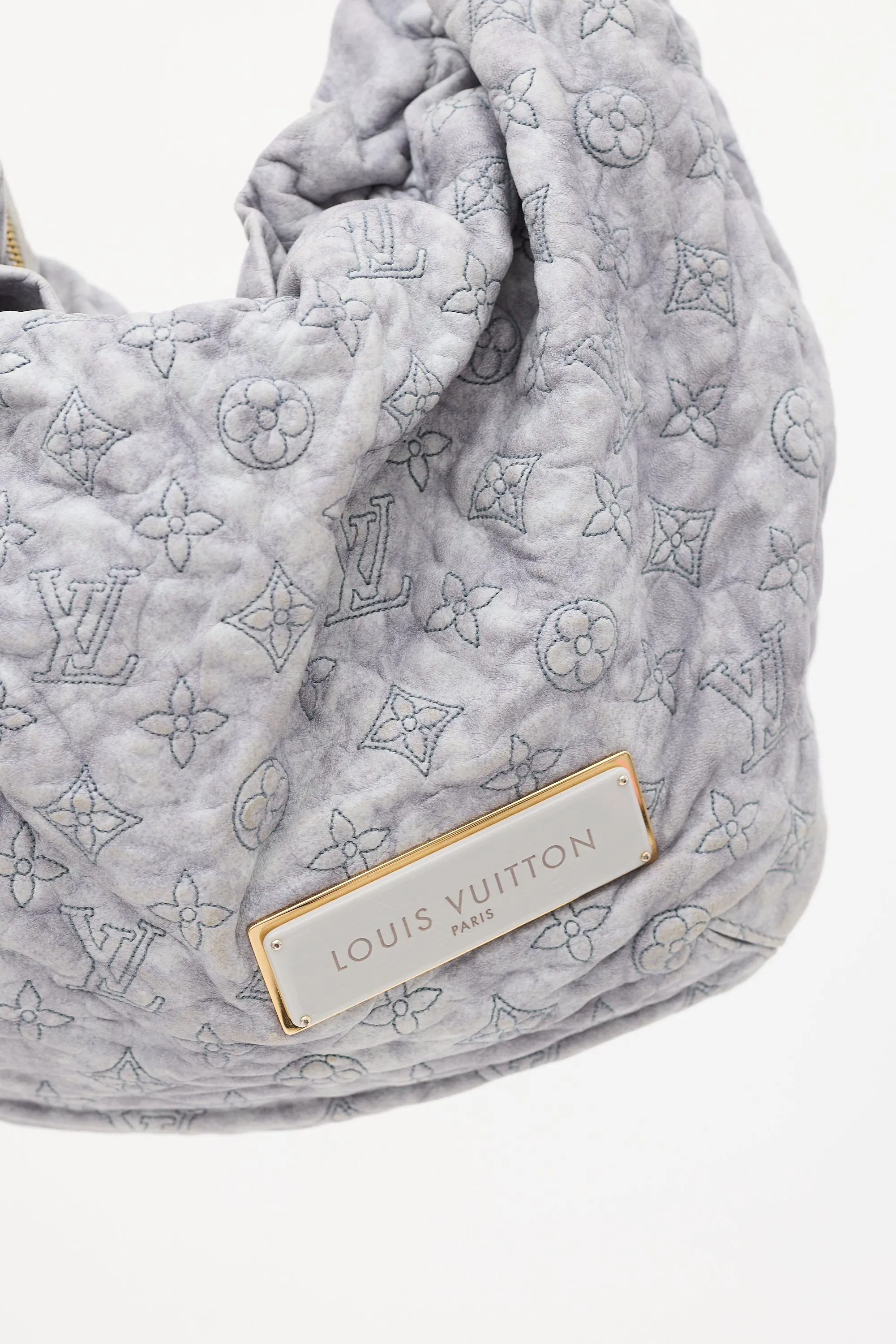 2007 Light Blue Leather Monogram Olympe Nimbus GM Shoulder Bag