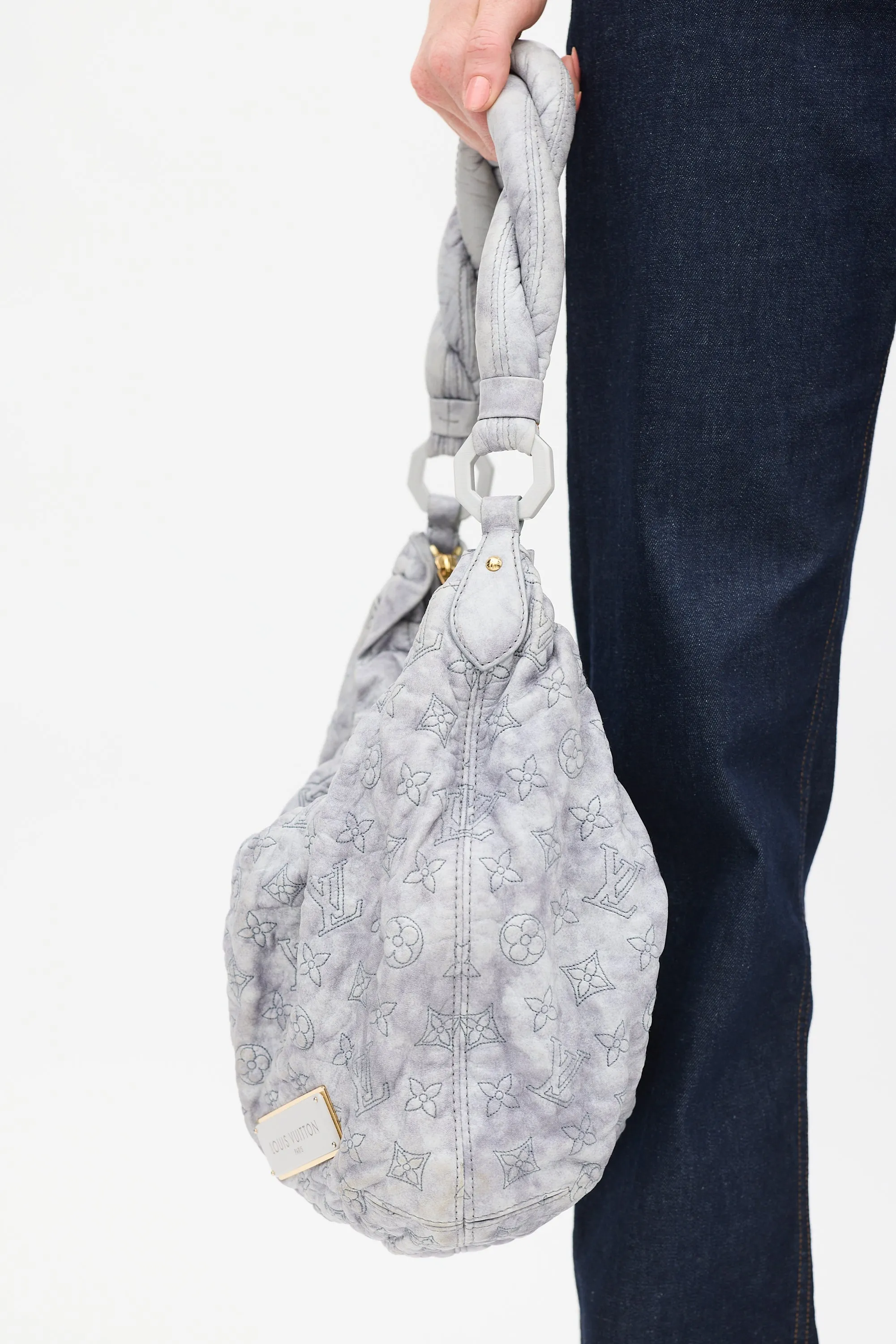 2007 Light Blue Leather Monogram Olympe Nimbus GM Shoulder Bag