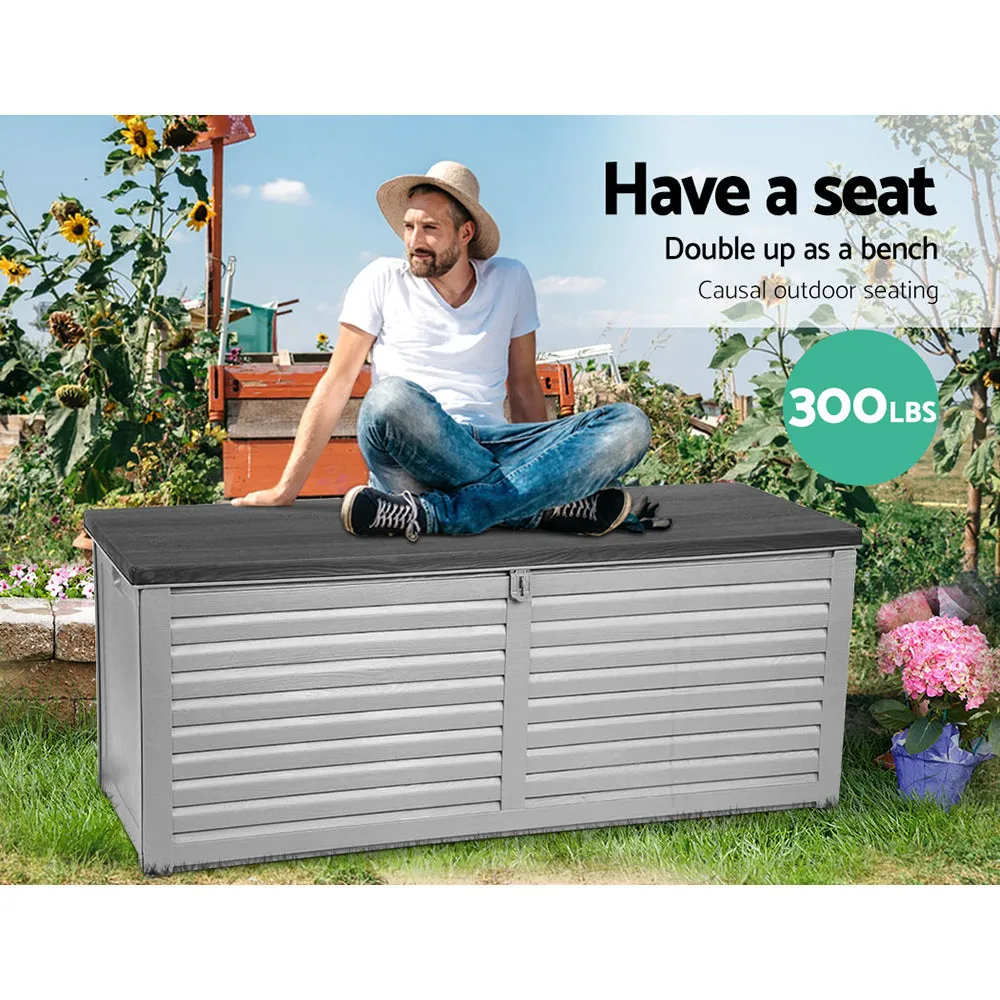 390L Weather-Resistant Storage Box, Lockable Bench - Gardeon