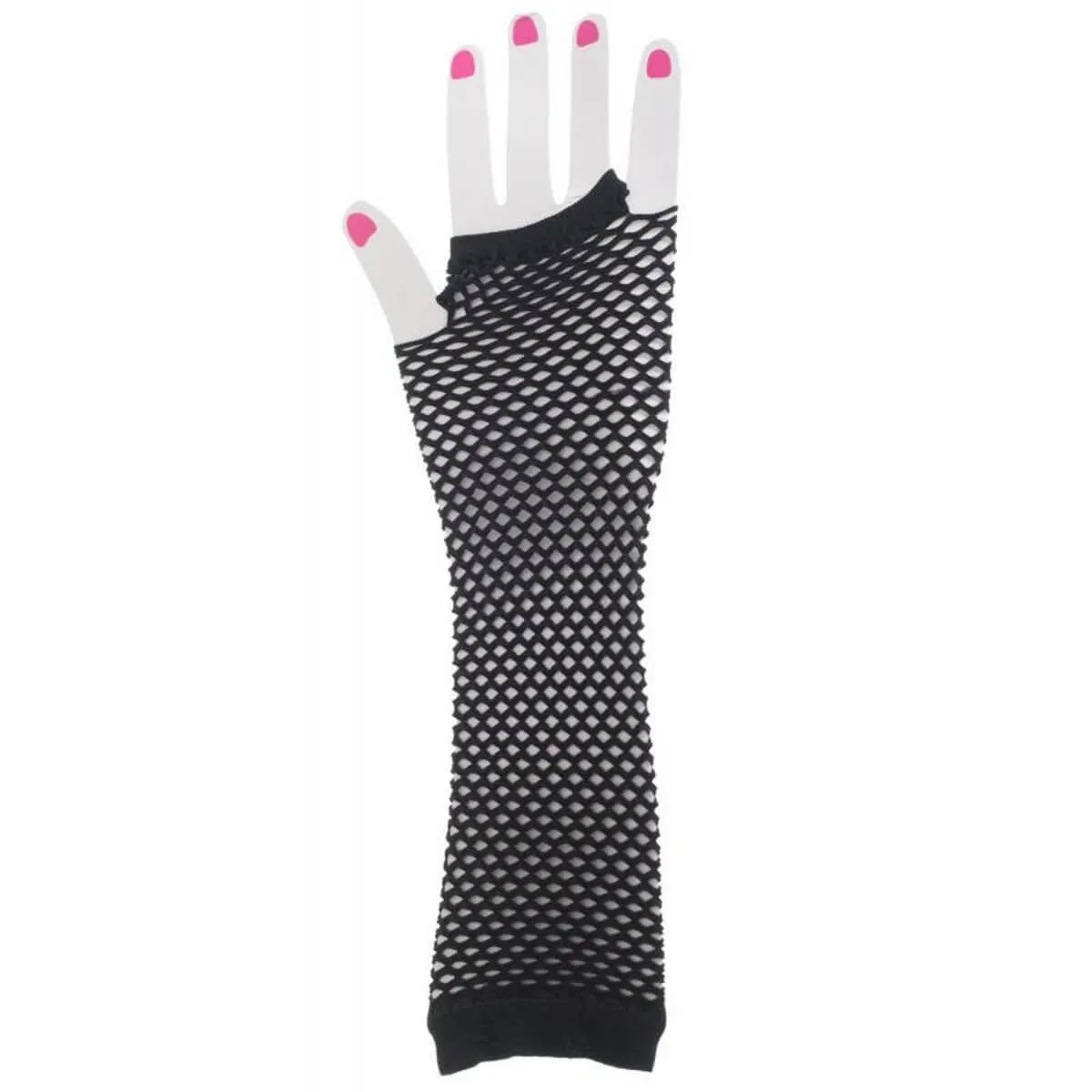 80s Black Fishnet Gloves