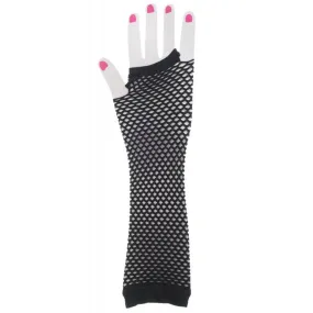 80s Black Fishnet Gloves