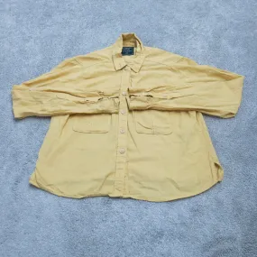 Abercrombie & Fitch Womens Button Up Shirt Top Long Sleeve Solid Yellow Size XS