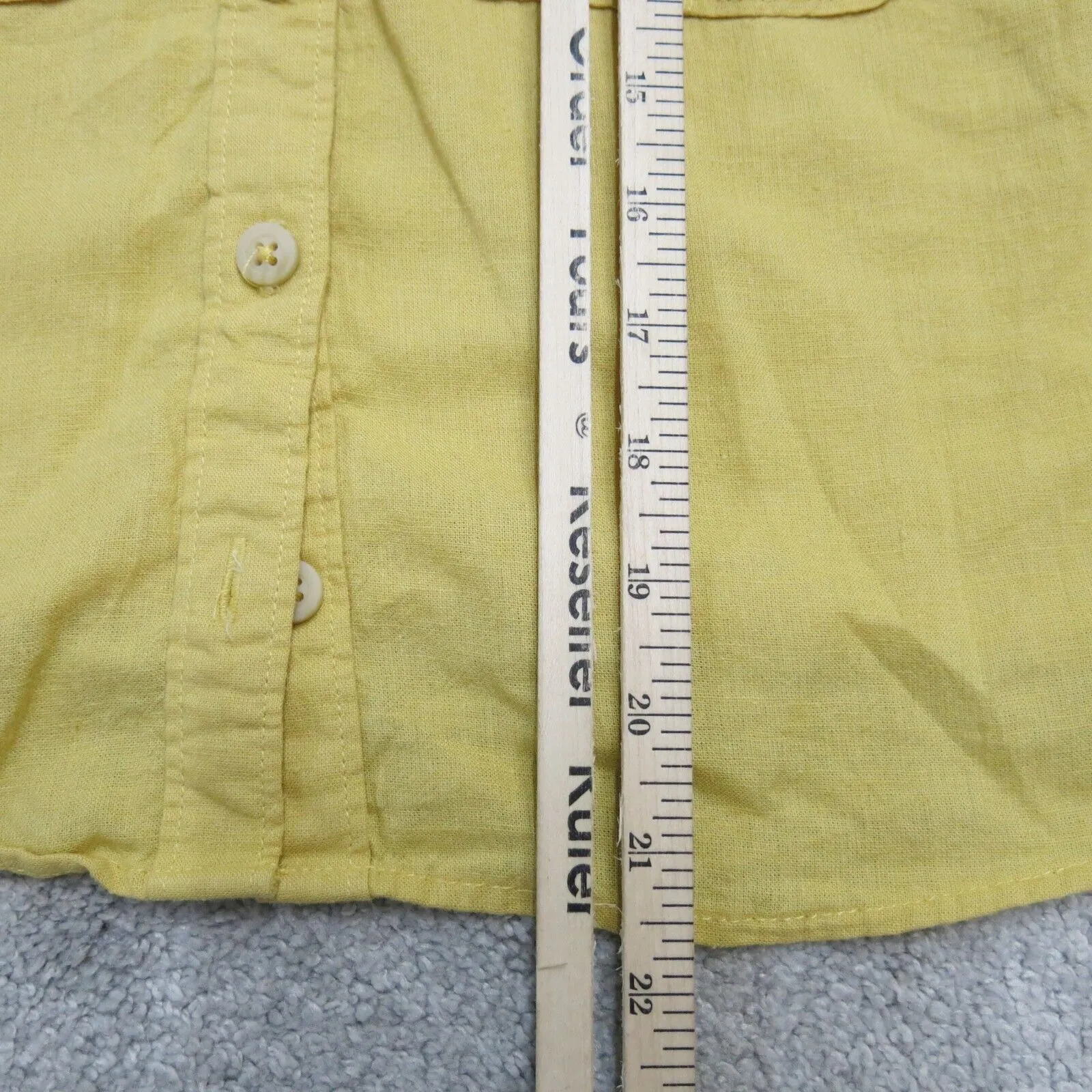Abercrombie & Fitch Womens Button Up Shirt Top Long Sleeve Solid Yellow Size XS