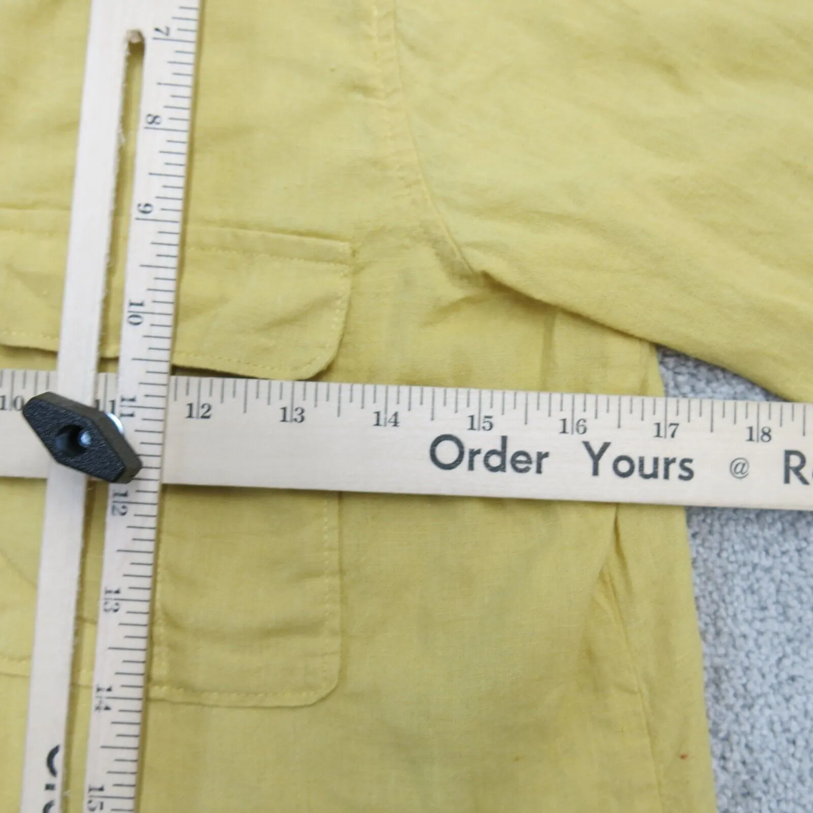 Abercrombie & Fitch Womens Button Up Shirt Top Long Sleeve Solid Yellow Size XS