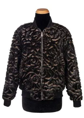 Amelia Bomber Jacket, Reversible less pockets - Luxury Faux Fur in Vintage Rose with Cuddly Fur  - One Medium Left!