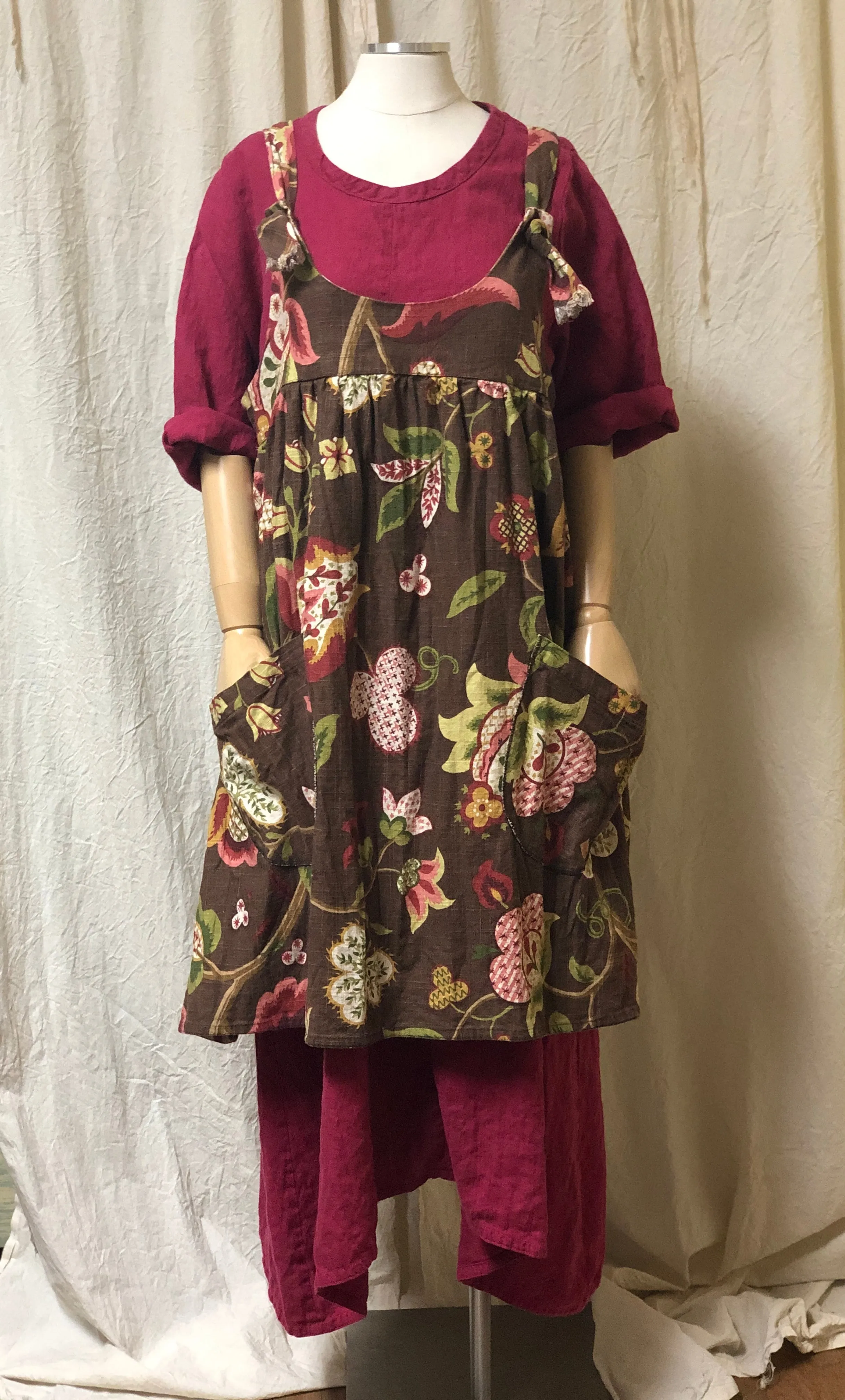 Arminda Pinafore Floral Linen