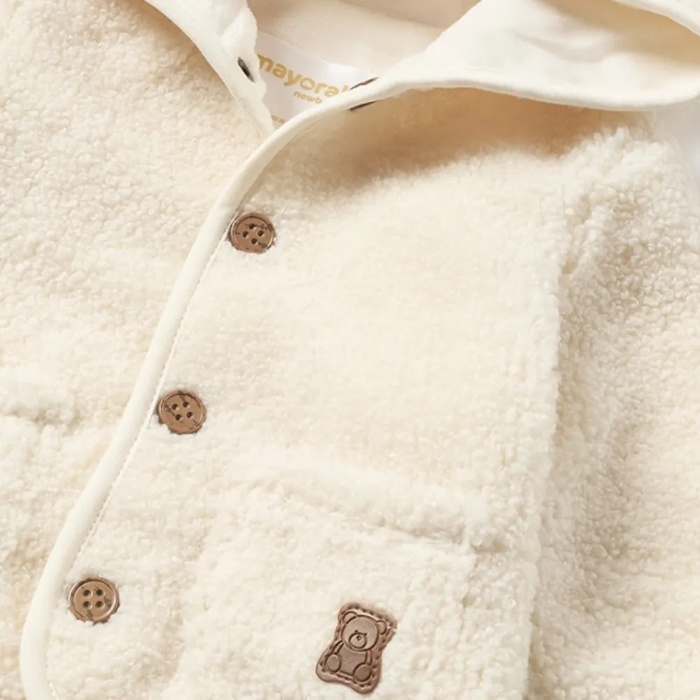 AW Mayoral Boys Cream Teddy Coat
