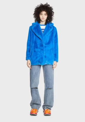 Blue Hendrix Faux Fur Coat