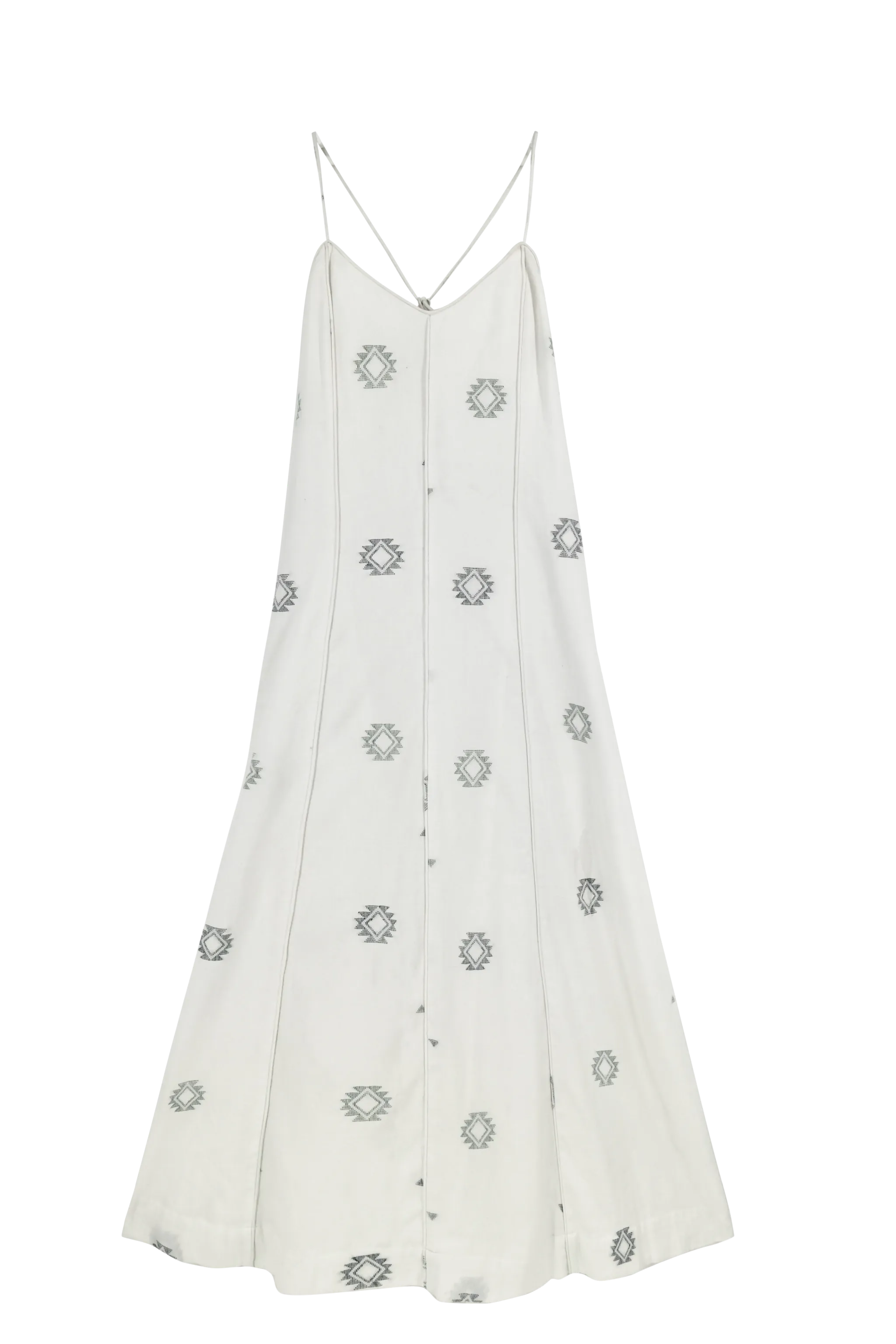 Borneo Slip Dress in White Sedona Jamdani