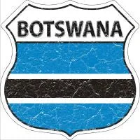 Botswana Flag Highway Shield Novelty Metal Magnet HSM-194