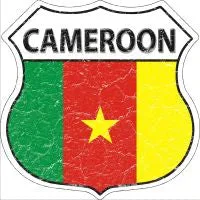 Cameroon Flag Highway Shield Novelty Metal Magnet HSM-203