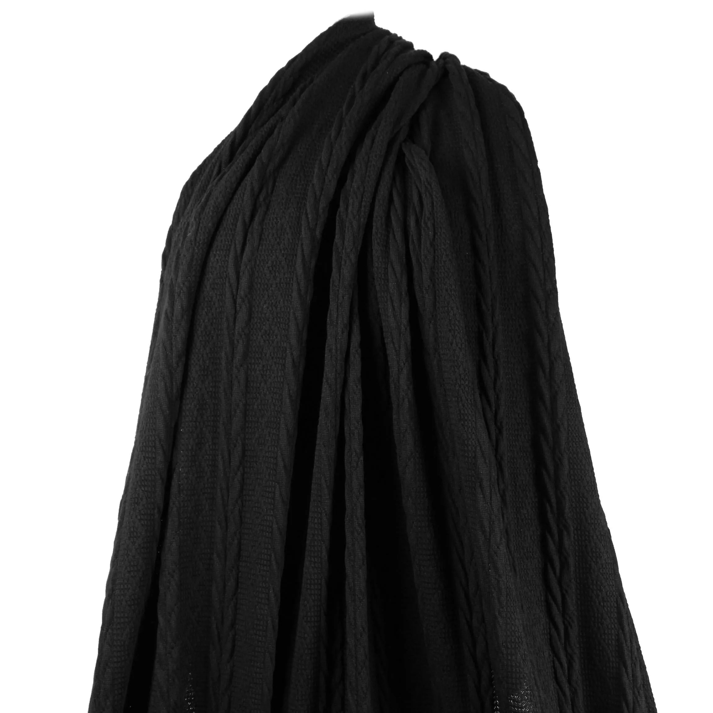 classic cable sweater knit - black