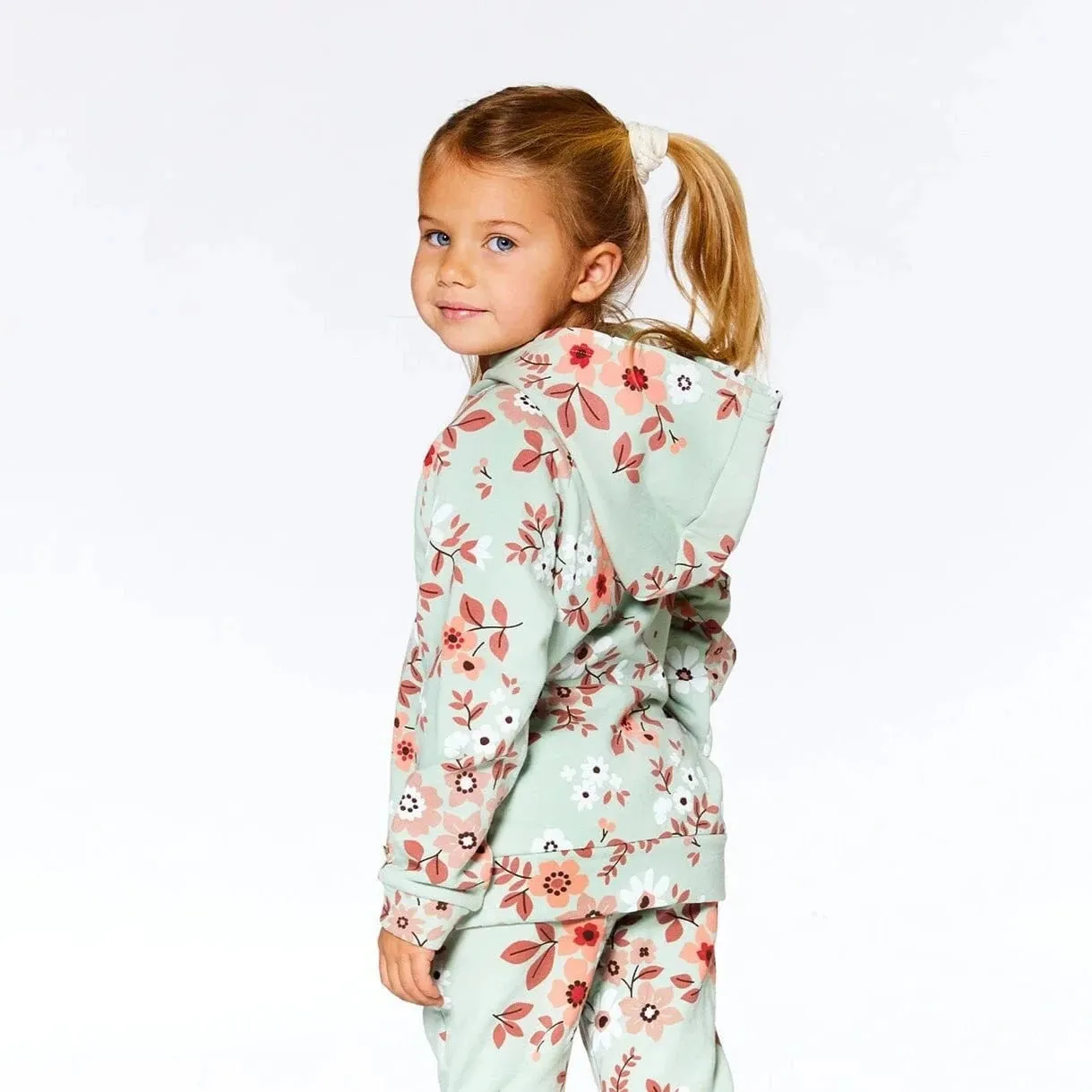 Deux Par Deux French Terry Hoodie - Frosty Green