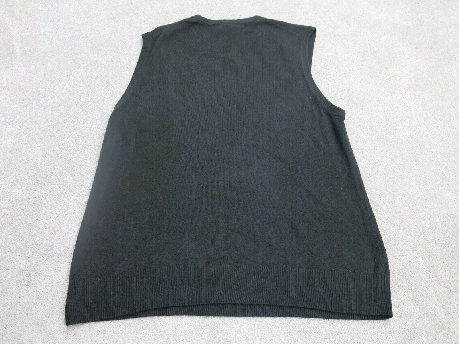 Dockers Womens Pullover Vest Sweater Knitted V Neck Solid Black Size X Large