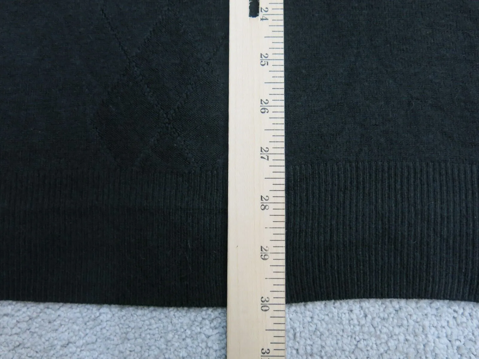 Dockers Womens Pullover Vest Sweater Knitted V Neck Solid Black Size X Large