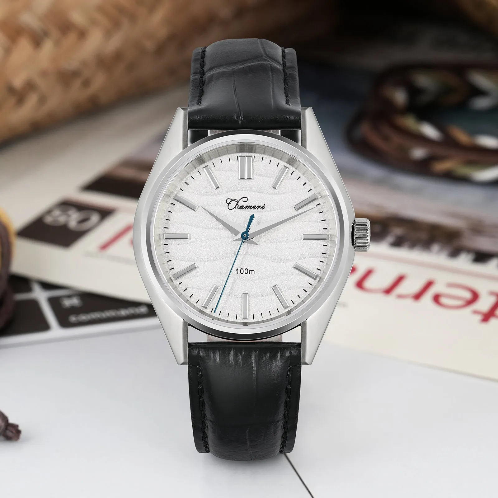 ★Flash Sale★Chameri 37mm VH31 Sweep Second Quartz Watch GS04