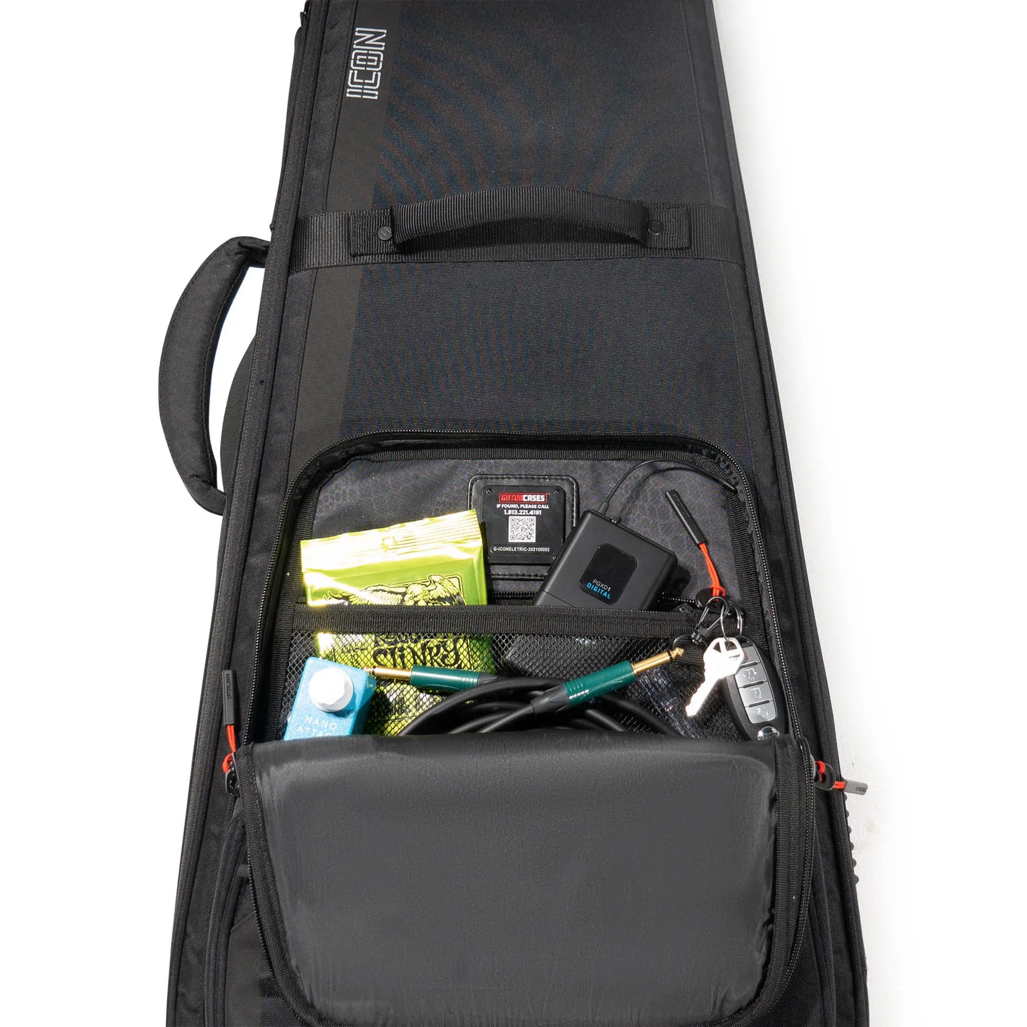 Gator Cases Icon Series Gig Bag For Electric Guitars, Black with Red Interior