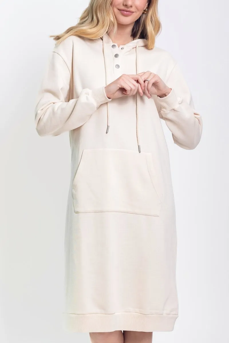 HOODIE DRESS 42" (BEIGE)