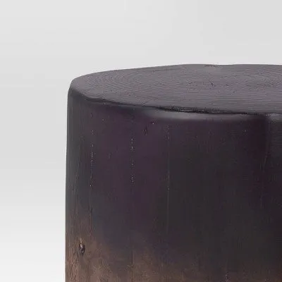 Irregular Ombre Wooden Stump Outdoor Patio Accent Table Natural - Threshold