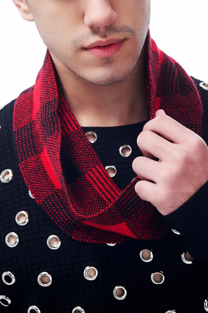 Jubilee Collection British Plaid Knitted Jacquard Pure Cashmere Snood