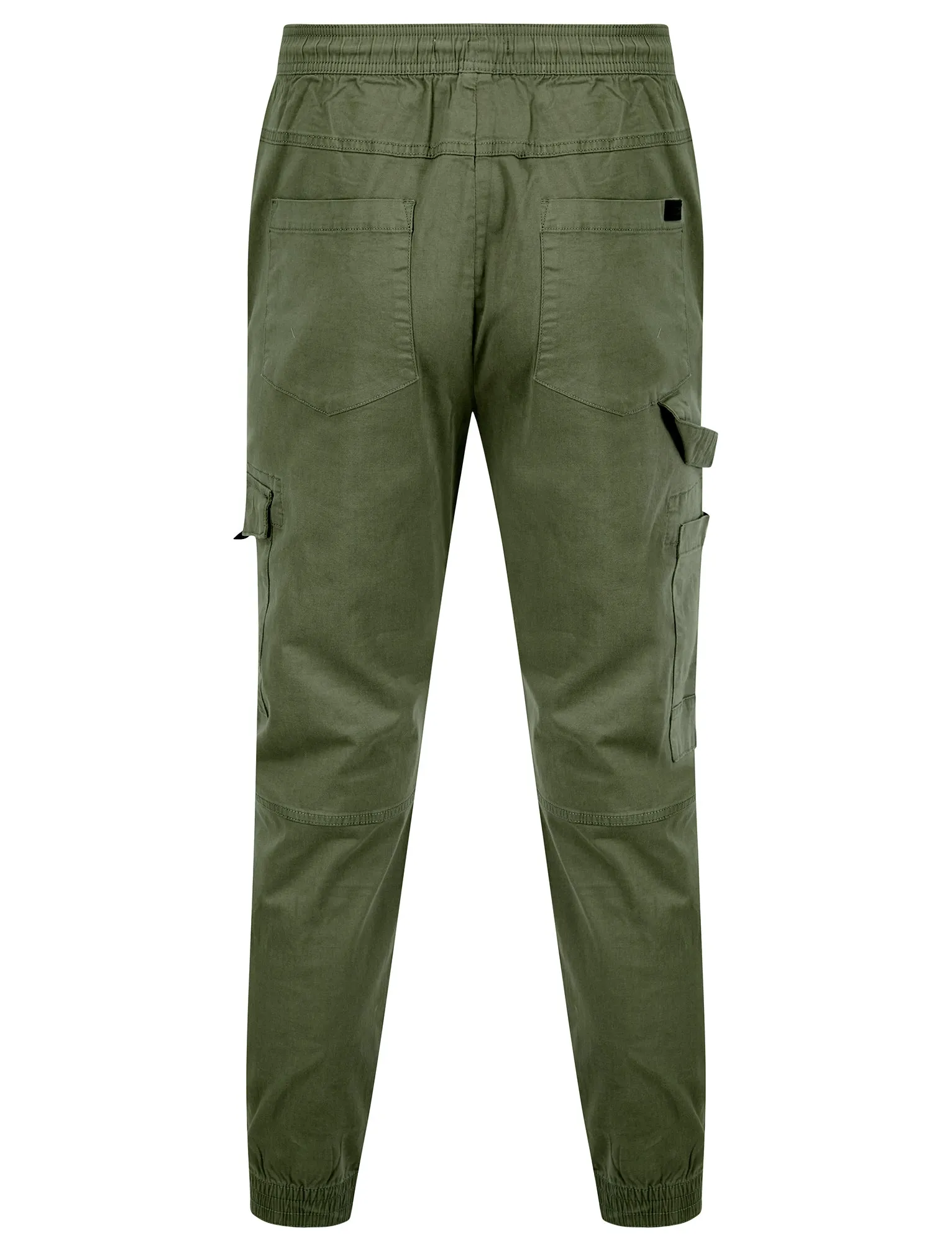 Lance Cotton Twill Cuffed Multi-Pocket Cargo Jogger Pants in Dusty Green - Tokyo Laundry