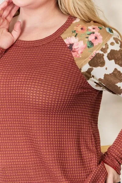 Leopard Waffle-Knit Top