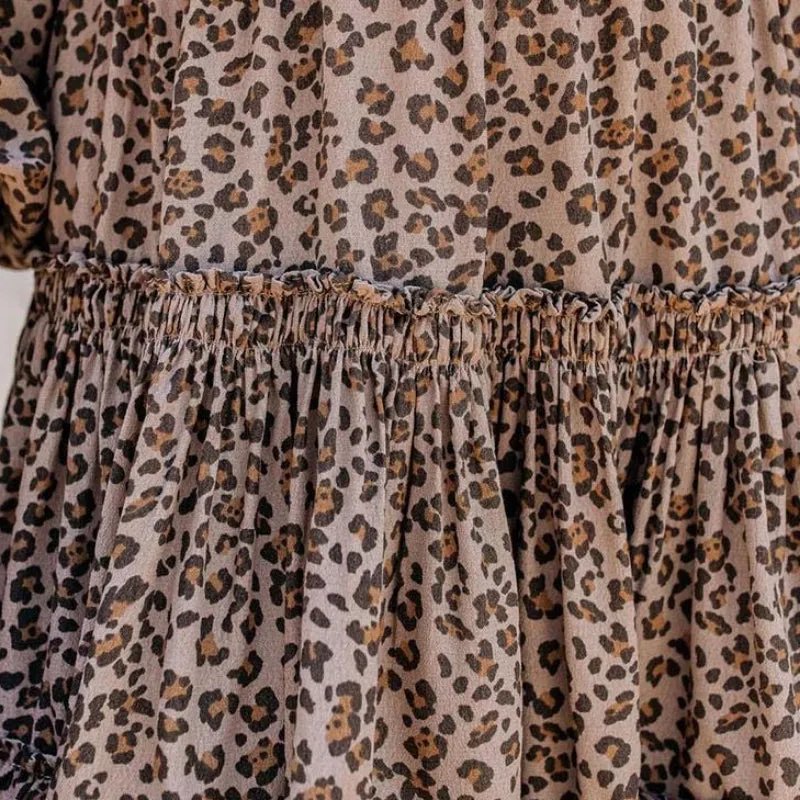 Light and Wild Leopard Print Elastic Summer Mini Dresses
