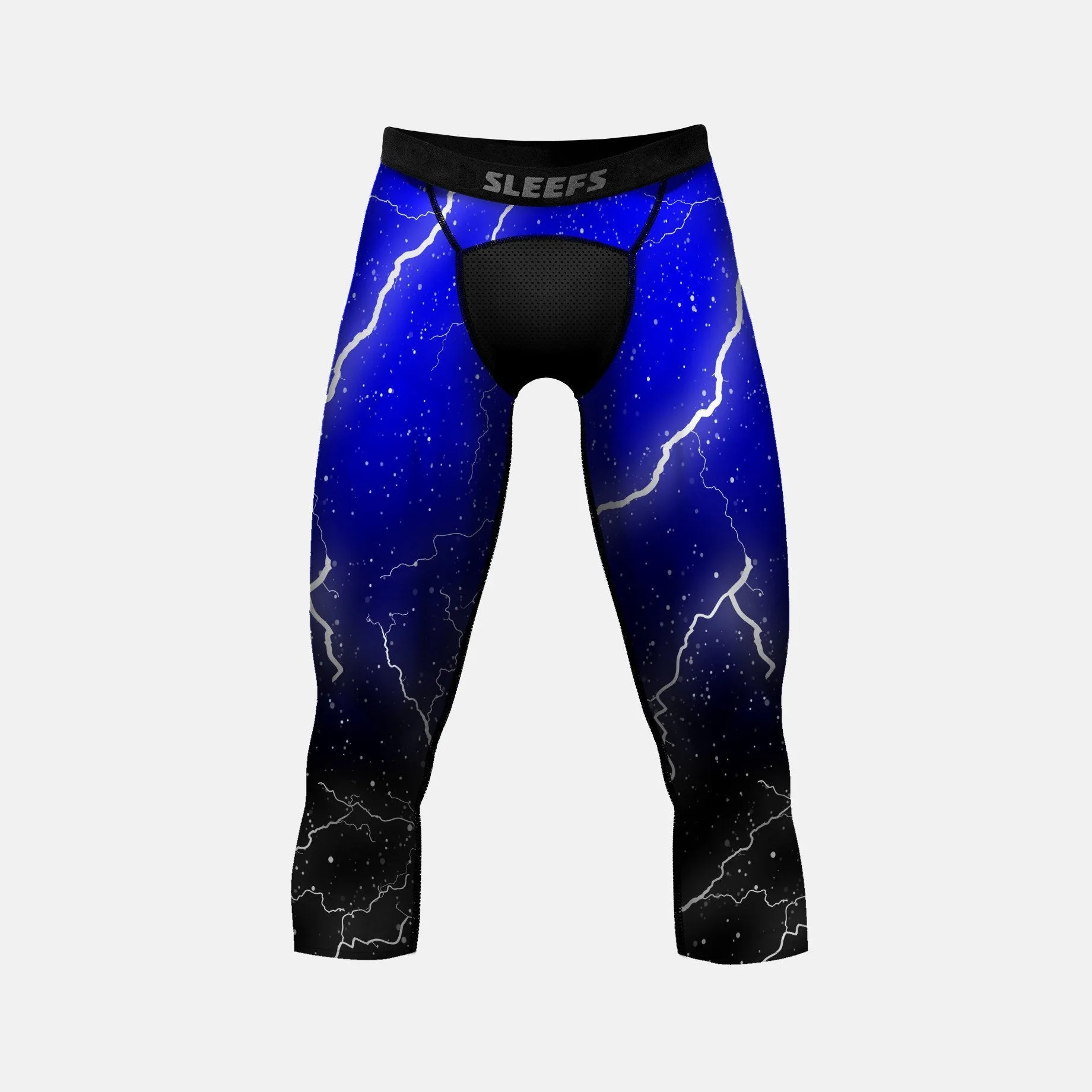 Lightning Blue and Black Compression 3/4 tights / leggings