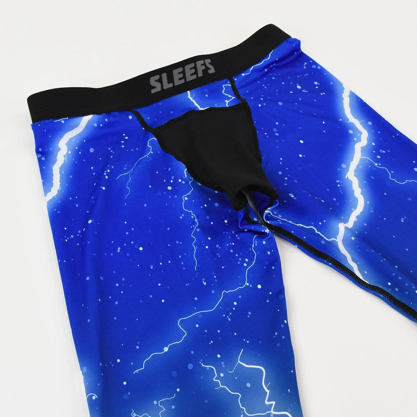 Lightning Blue and Black Compression 3/4 tights / leggings