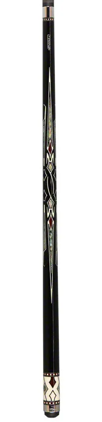 Longoni Stecca Nirvana 2 Black Nox Pool Cue with Luna Nera American Pure Graphite Shaft - LG24504