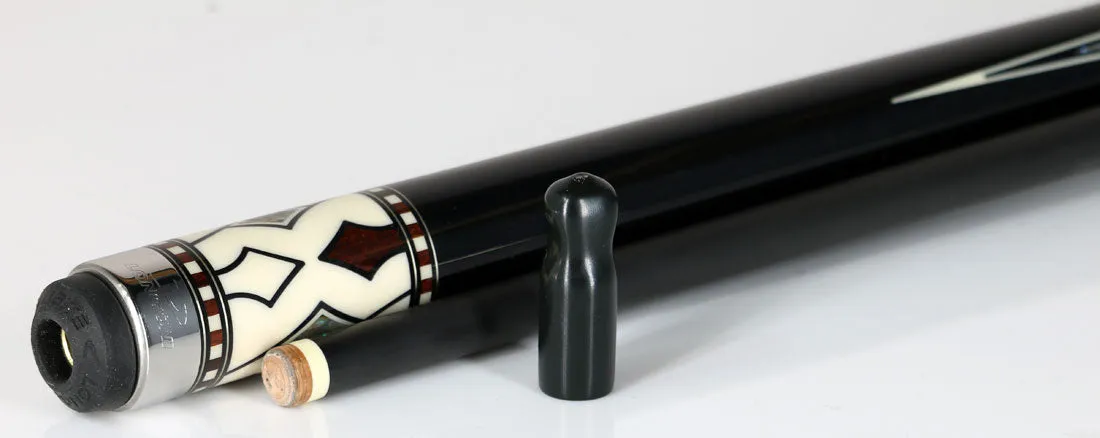 Longoni Stecca Nirvana 2 Black Nox Pool Cue with Luna Nera American Pure Graphite Shaft - LG24504
