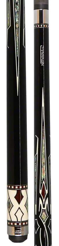 Longoni Stecca Nirvana 2 Black Nox Pool Cue with Luna Nera American Pure Graphite Shaft - LG24504