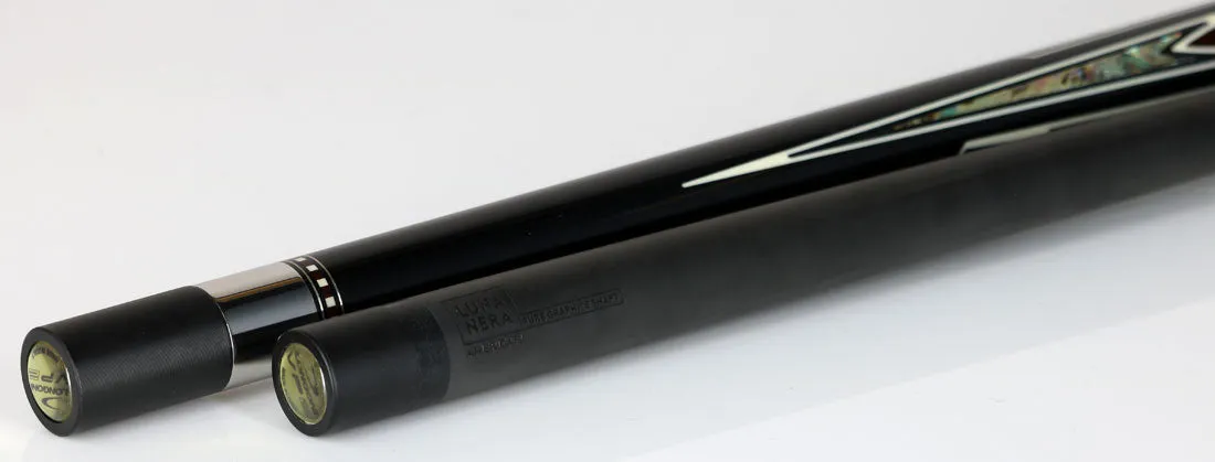 Longoni Stecca Nirvana 2 Black Nox Pool Cue with Luna Nera American Pure Graphite Shaft - LG24504