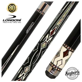 Longoni Stecca Nirvana 2 Black Nox Pool Cue with Luna Nera American Pure Graphite Shaft - LG24504