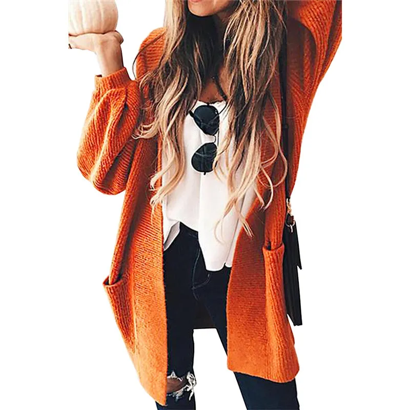 Loose Balloon Sleeve Long Sweater Cardigan