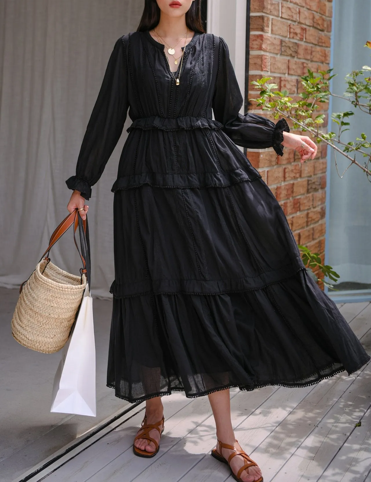 LUXE EMBROIDERED MAXI DRESS