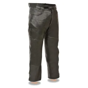 Milwaukee Leather-SH1150-Men's Black Jean Style Pocket Leather Over Pants