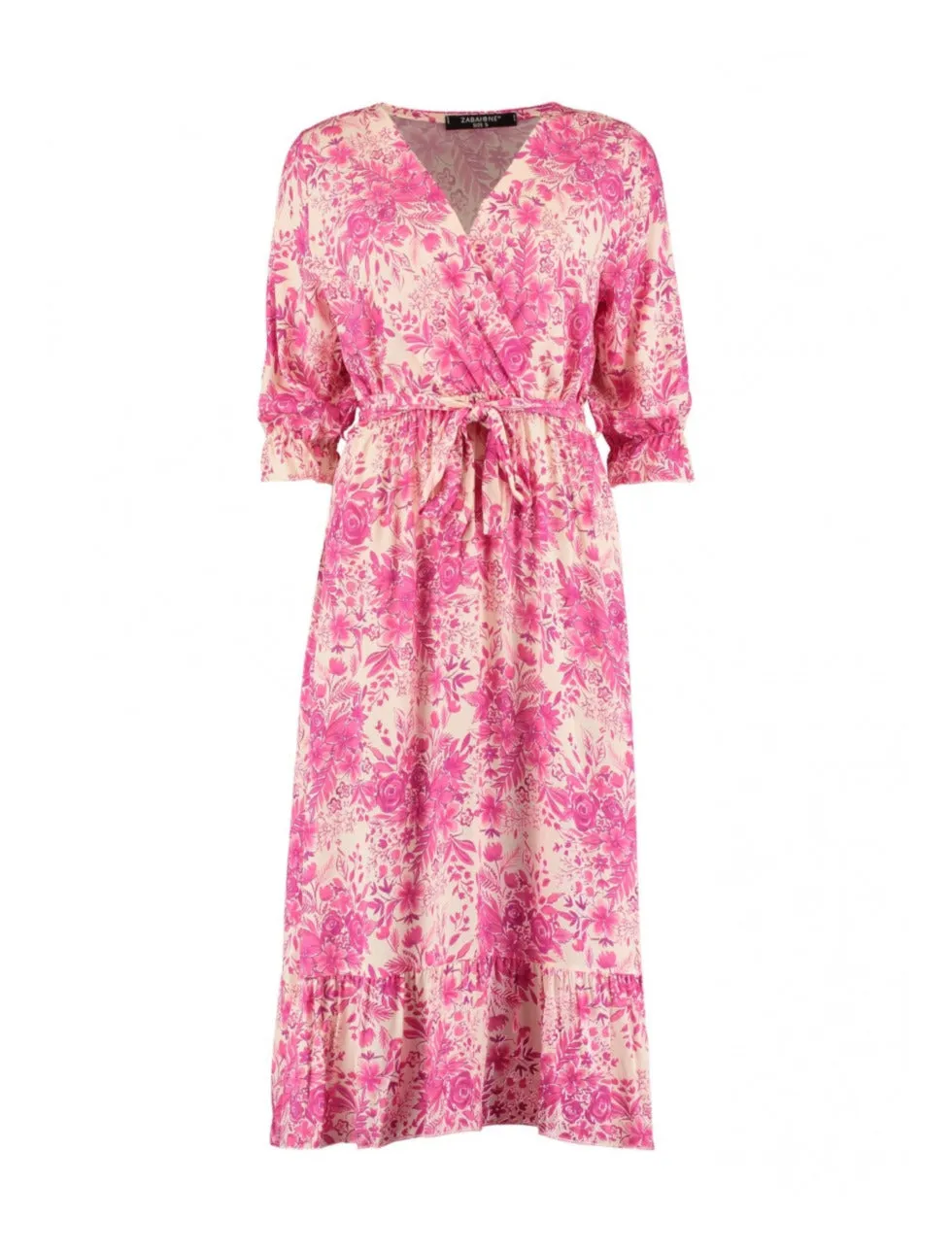 Mira Pink Wrap Midi Dress