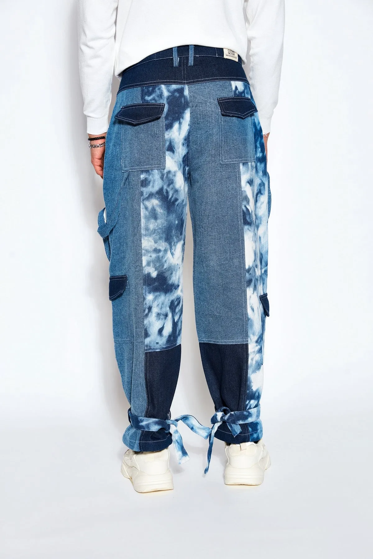 Patchwork Denim Bomber Jacket and Jeans Set