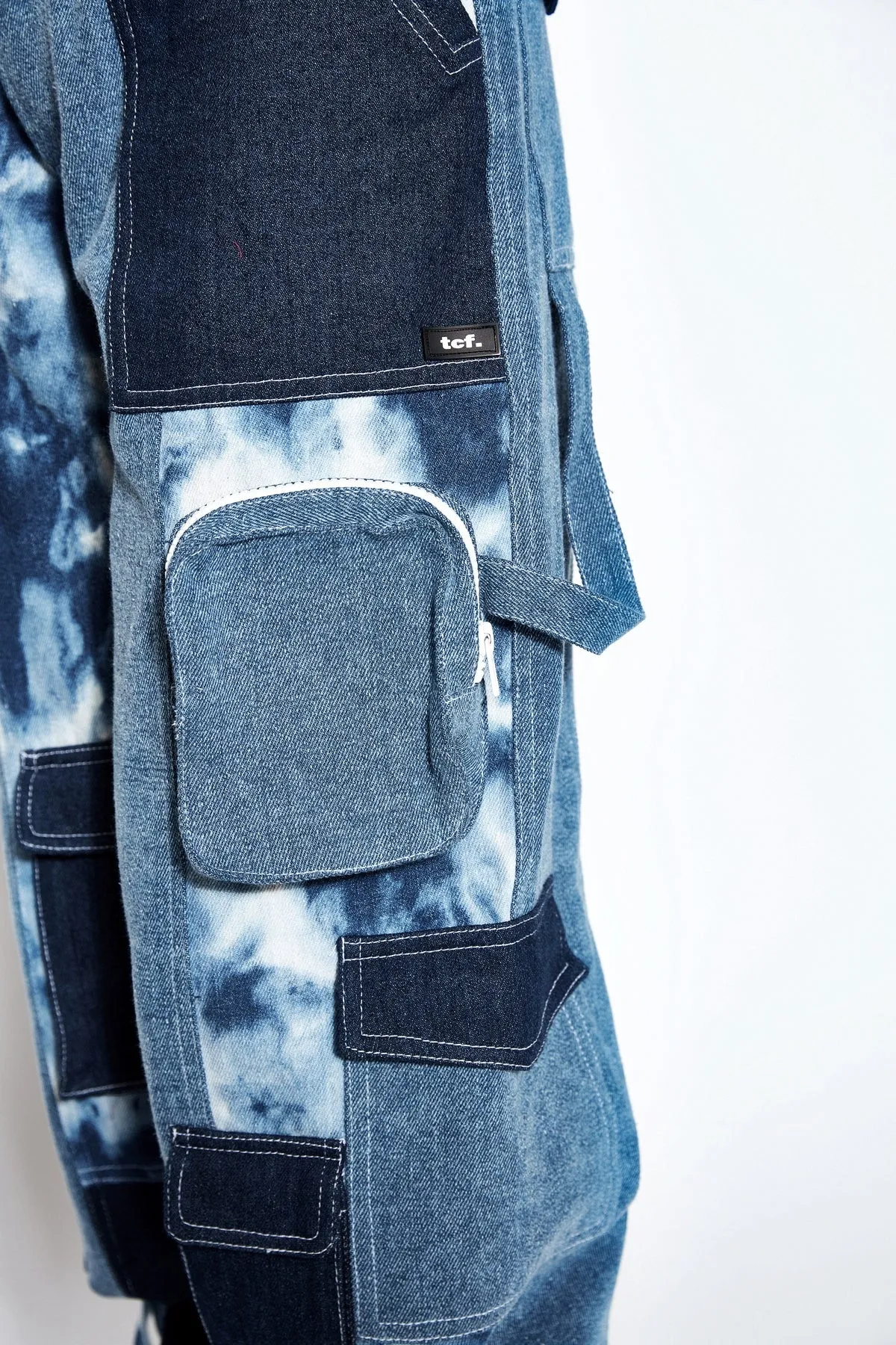 Patchwork Denim Bomber Jacket and Jeans Set
