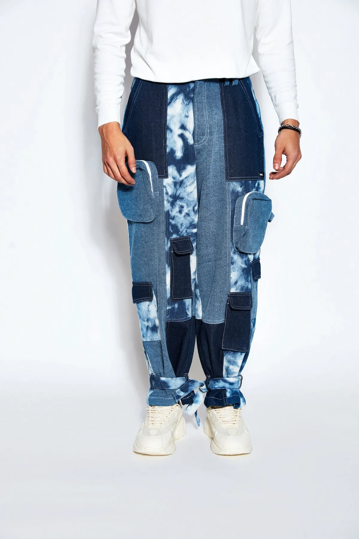 Patchwork Denim Bomber Jacket and Jeans Set