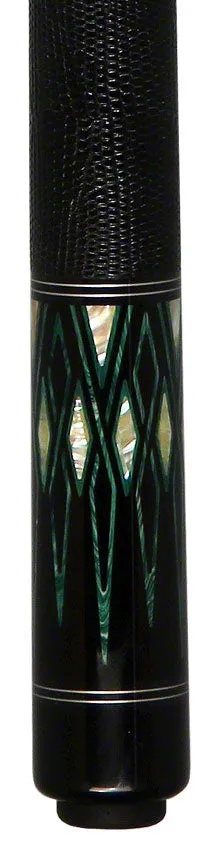 Pechauer Limited Edition Ebony with Malachite and Abalone Points Pool Cue - PL34