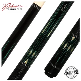 Pechauer Limited Edition Ebony with Malachite and Abalone Points Pool Cue - PL34