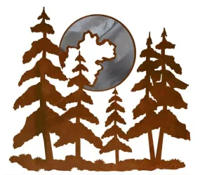 Pine & Moon 20" Wall Art - Burnished