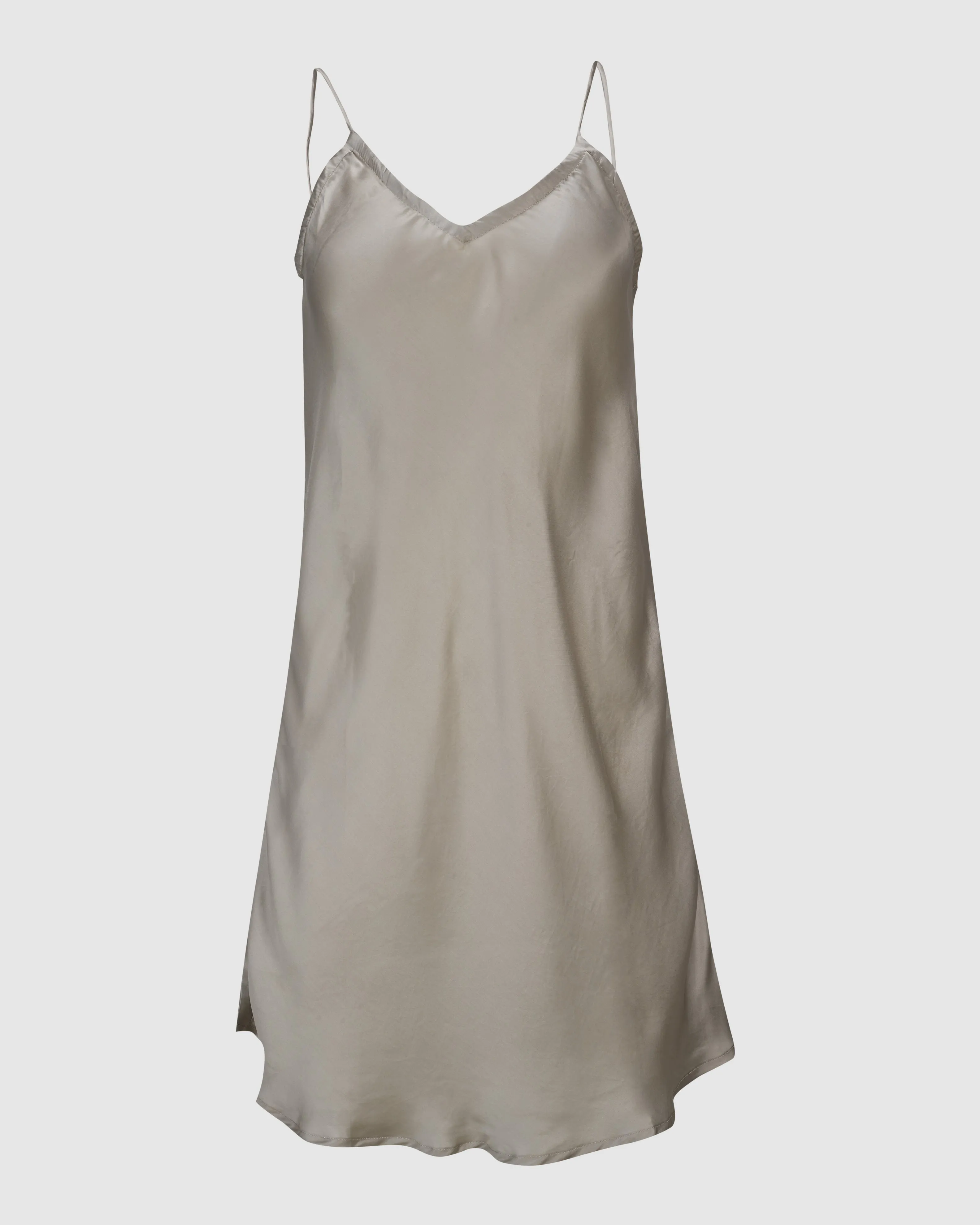 ROSE SILK SHORT SLIP DRESS IN MIST